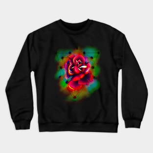 Chrome abberated  geo rose Crewneck Sweatshirt